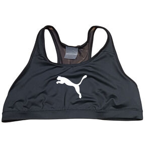 Puma Womens Mid Impact 4Keeps Sports Bra Black Size 2X New